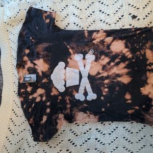 One of a kind bleach dyed johnny cupcakes t-shirt